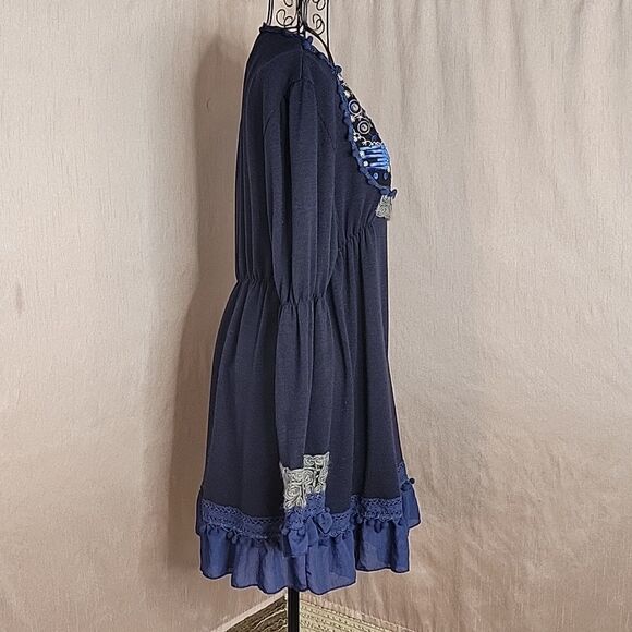 SIMPLY COUTURE Embroidered/Crochet/Beaded Bohemian Peasant Dress‎ 3XL - Picture 6 of 9